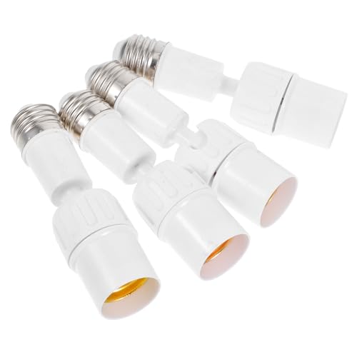 Sewroro 4 Stück Lampenfassung Verlängerung mit Drehbarem Sockel Kompatibel mit LED und Energiespar Glühbirnen Neigbar Langlebiger Abs für Wohnzimmer Büro und Außenbeleuchtung von Sewroro
