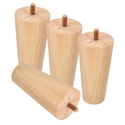 Sewroro 4 Stück Möbelfüße Massivholz Schraubbar Robuste Holzfüße für Sofa Couch Tisch Tv Schrank Stabiler Ersatz mit Modernem Design und Einfache Montage von Sewroro