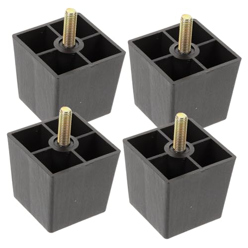 Sewroro 4 Stück Möbelfüße aus Kunststoff Quadratische Sofa und Stuhlbeine Erhöhte Couchfüße für Betten Schränke Tische Stabile Möbelbeine zur Einfachen Montage und Bodenschutz von Sewroro
