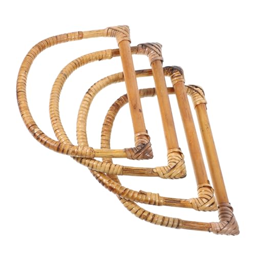 Sewroro Taschengriff-Set 4-teilig Massivholz Rattan Handtaschengriffe Für Die Taschenherstellung Zufällige Farbe von Sewroro