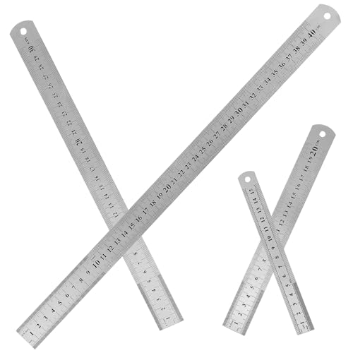 Sewroro 4 Stück Teiliges Edelstahl Lineal mit Doppelseitiger Messskala Metrisch und Zöllig Präzises Metallmaßband für Schule Büro und Ingenieurwesen Leichtes Tragbares Design Klare Gravur Sewroro 4 Stück Teiliges Edelstahl Lineal mit Doppelseitiger Messskala Metrisch und Zöllig Präzises Metallmaßband für Schule Büro und Ingenieurwesen Leichtes Tragbares Design Klare Gravur von Sewroro