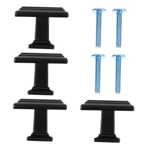 Sewroro 4 Stück Teiliges Möbelgriff Massivem Zinklegierung Einzelnes Loch Robust und Langlebig Geeignet für Küchenschränke Nachttische und Kleiderschränke Modernes Design in Schwarz von Sewroro