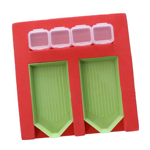 Sewroro 4 Stück Teiliges Multifunktionales Aufbewahrungs und Sortier Tablett für Diamantmalerei DIY Bead Sorting Tray mit Praktischem Fächer Diamantbox für Anfänger und Profis von Sewroro