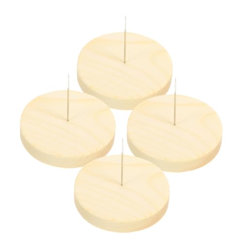 Sewroro 4 Stück Teiliges Puppenständer Stabilem Holzsockel Rundbasis Kurzer Filznadel Halter für Häkelpuppen und DIY doll Display Vielseitig für Puppenzubehör und Sammlerstücke von Sewroro