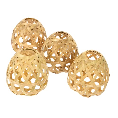 Sewroro 4 Stück Woven Bamboo Lampenschirm Handgefertigte Pendelleuchte Dekorativer Lampenschirm für Zuhause Hotel und Restaurant Leicht und Installieren Sewroro 4 Stück Woven Bamboo Lampenschirm Handgefertigte Pendelleuchte Dekorativer Lampenschirm für Zuhause Hotel und Restaurant Leicht und Installieren von Sewroro