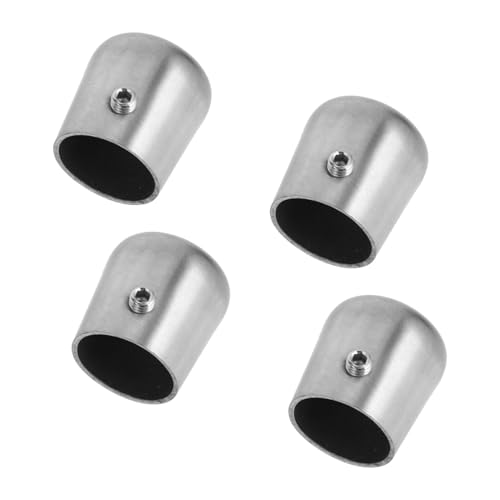 Sewroro 4 Stück Zubehör für Treppenhandläufe Handlauf-Endkappen Treppe Endstecker für Handläufe beenden Treppenschritte Handläufe Armaturen Leiter -Endkappen Rostfreier Stahl Silber von Sewroro