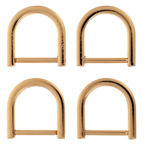 Sewroro 4Pcs Metall D Ringe Tiny D-Ringe Häppchenschrauben Ringe Halbkreisförmige D Ringe U Form D Ringe Für Schlüsselhalter Reißverschlusszahnbaus Ründer-Ersatz von Sewroro