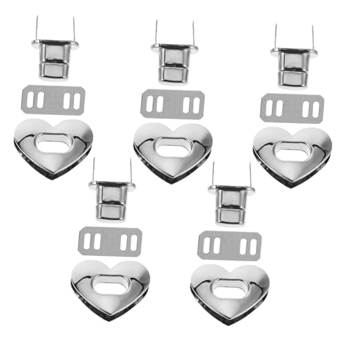 Sewroro 5 Sätze Herzförmige Drehverschluss Metallverschluss für Taschen DIY Handtaschen Verschluss Clip Langlebig Einfach zu Montieren Silber für Geldbörsen Schultertaschen Sewroro 5 Sätze Herzförmige Drehverschluss Metallverschluss für Taschen DIY Handtaschen Verschluss Clip Langlebig Einfach zu Montieren Silber für Geldbörsen Schultertaschen von Sewroro