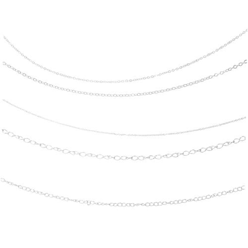 Sewroro 5 Stück Teiliges DIY Schmuckketten Flache O gliederkette Robust Farbbeständig für Halsketten Armbänder Basteln und Schmuckherstellung Sewroro 5 Stück Teiliges DIY Schmuckketten Flache O gliederkette Robust Farbbeständig für Halsketten Armbänder Basteln und Schmuckherstellung von Sewroro