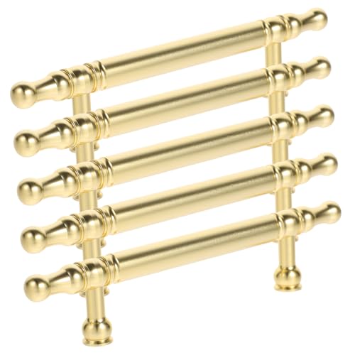 Sewroro 5 Stück Teiliges Goldfarbene Möbelgriffe mit Lochabstand Robuste Küchenschrank und Kommoden Zuggriffe Elegant Mattierte Oberfläche Einfache Montage Vielseitig für Schränke und von Sewroro