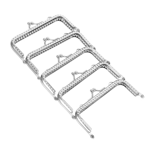 Sewroro 5 Stück Teiliges Quadratischer Taschenrahmen mit Dekorativen Silbernen Perlenverschluss Handtaschenzubehör für DIY Geldbörsen und Kreative Handwerksprojekte Silber Sewroro 5 Stück Teiliges Quadratischer Taschenrahmen mit Dekorativen Silbernen Perlenverschluss Handtaschenzubehör für DIY Geldbörsen und Kreative Handwerksprojekte Silber von Sewroro