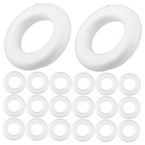 Sewroro 50 Stück Schaumstoffringe Polystyrol Donutform für DIY Kranzherstellung Hochzeitsdeko Bastelmaterialien Leicht und Wiederverwendbar für Blumenprojekte Innen Außen Sewroro 50 Stück Schaumstoffringe Polystyrol Donutform für DIY Kranzherstellung Hochzeitsdeko Bastelmaterialien Leicht und Wiederverwendbar für Blumenprojekte Innen Außen von Sewroro