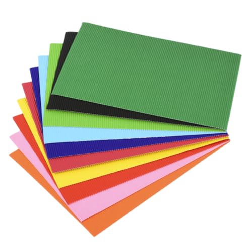 Sewroro 56 Stück Teiliges DIY Bastelpapier Gemischter Farbkarton Wellpappe für Faltprojekte Farbiges Zeichenpapier für Kunst Geschenkverpackung und Gruppenarbeiten von Sewroro