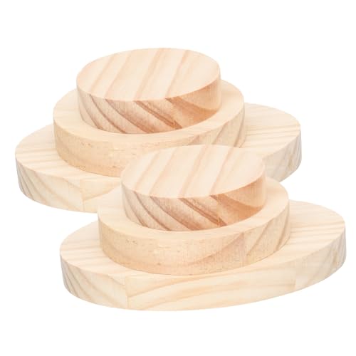 Sewroro 6 Stück Holzplatten Figurinenhalter aus Robustem Naturholz Kompakt und Leicht zum Bemalen Gravieren und DIY Bastelprojekte Vielseitig Verwendbar als Figurenanzeige Blumenträger von Sewroro