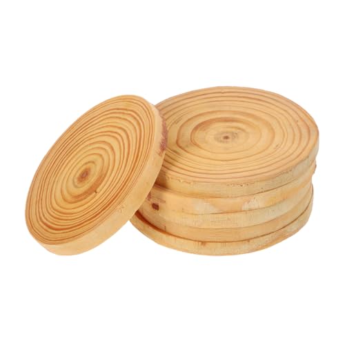 Sewroro 6 Stück Runde Holzscheiben Naturbelassen für Diy Dekoration und Bastelprojekte Robuste Holzscheiben für Handgemachte Untersetzer Kreative Holzdeko und Wohnaccessoires von Sewroro