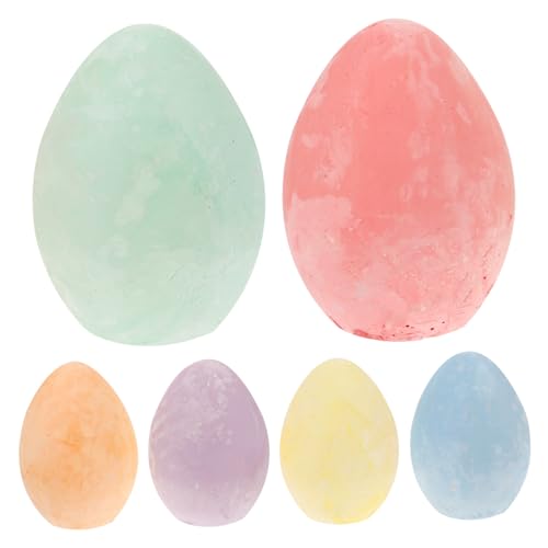 Sewroro 6 Stück Teiliges Bunte Straßenmalkreide Eierform Abwaschbar Ungiftig für Mädchen Outdoor Zeichnen Spaß Tragbar und Langlebig von Sewroro