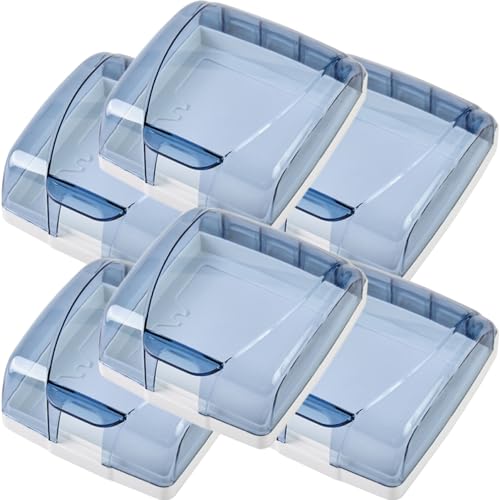 Sewroro 6 Stück Teiliges Wasserdichte Steckdosenabdeckung Selbstklebend für Badezimmer Transparente Schalterbox für und Außenbereich Spritzwassergeschützt und Installieren von Sewroro