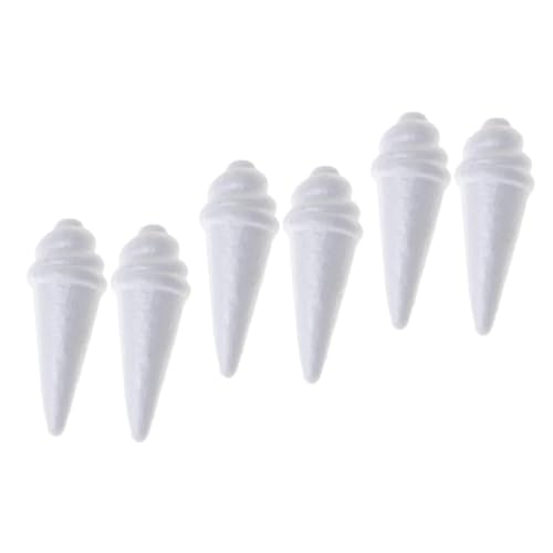 Sewroro 6St Eismodell Ice Cream Mold verkleidung ziernieten dekoringe Simulation von Eiscreme Eisparty Mehrzweck-Schaumeis handgefertigte Eiscreme-Modelle Modell aus Schaumstoff Weiß von Sewroro