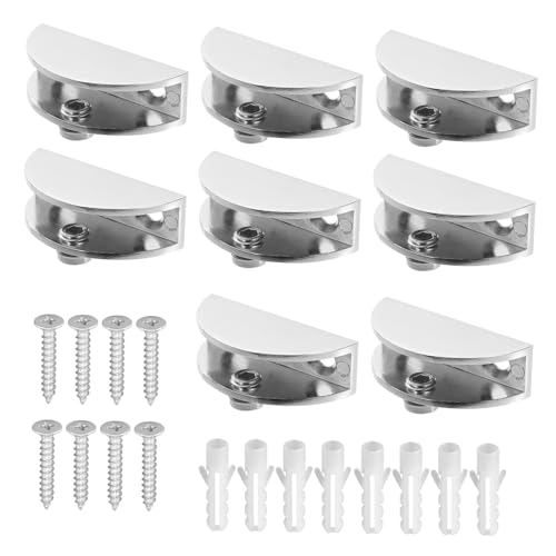 Sewroro 8 Stück Teiliges Glasklemmen aus Zinklegierung Verstellbare Halterung für Glas Schwere Ausführung für Spiegelhalterung an Wänden Einfache Montage ohne Glasbohren Stabil und Sewroro 8 Stück Teiliges Glasklemmen aus Zinklegierung Verstellbare Halterung für Glas Schwere Ausführung für Spiegelhalterung an Wänden Einfache Montage ohne Glasbohren Stabil und von Sewroro
