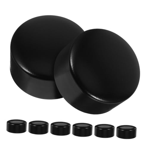 Sewroro 8 Stück Zubehör für Handlaufköpfe hölzerne Handläufe Endkappen Schritte Handläufrohrabdeckungen Handläufrohrabdeckkappen Handlauf-Endkappe Metall Rostfreier Stahl Schwarz von Sewroro