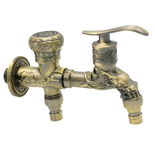 Sewroro Antiker Doppel Auslauf Wasserhahn aus Zinklegierung Vintage Bad und Gartenarmatur mit Zwei Unabhängigen Hebeln Geeignet als Waschmaschinen und Moppspüle Wasserhahn Langlebig und Sewroro Antiker Doppel Auslauf Wasserhahn aus Zinklegierung Vintage Bad und Gartenarmatur mit Zwei Unabhängigen Hebeln Geeignet als Waschmaschinen und Moppspüle Wasserhahn Langlebig und von Sewroro
