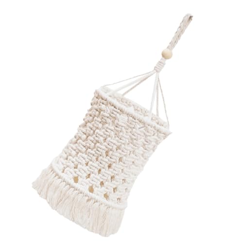 Sewroro Bohemian Makramee Lampenschirm Hängend Handgefertigt Baumwollseil Lampenschirm Dekorativ Für Wohnzimmer Schlafzimmer Pendelleuchte Rustikal von Sewroro