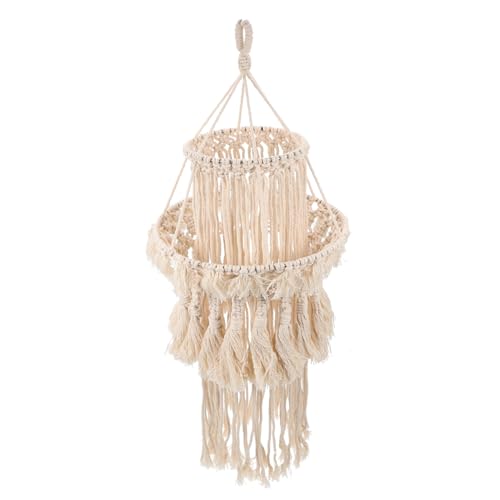 Sewroro Boho Handgefertigter Strick Lampenschirm Originelles Einfaches Lampenlicht dekor Für Schlafzimmer Wohnzimmer Stehlampe Tischlampe von Sewroro