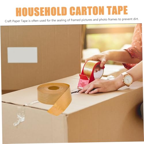 Sewroro Braunes Kraftpapier Klebeband Hochklebendes Hitzebeständiges Verpackungsband Multifunktionales Packband für Kartonversiegelung Beschreibbar Umweltfreundlich Stark Haftend für Büro von Sewroro