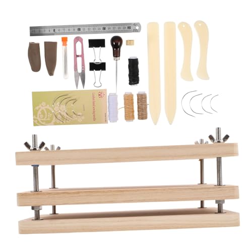 Sewroro Buchbindeset Holz Teiliges DIY Buchpressen Set für Anfänger Buchbindewerkzeuge Nadeln und Materialien zur Restaurierung Antiker Bücher und Zuverlässiger Buchbindung von Sewroro