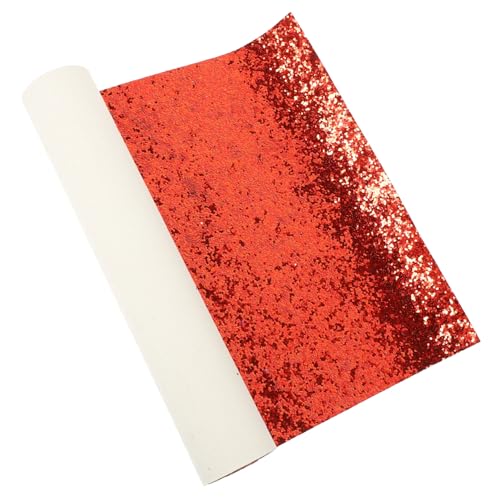Sewroro Chunky Glitter PU Kunstlederstoff Rot Glänzendes Pailletten DIY Nähen Basteln Flexible Glitzerfolie für Ohrringe Taschen Schuhe und Handgemachte Accessoires Sewroro Chunky Glitter PU Kunstlederstoff Rot Glänzendes Pailletten DIY Nähen Basteln Flexible Glitzerfolie für Ohrringe Taschen Schuhe und Handgemachte Accessoires von Sewroro