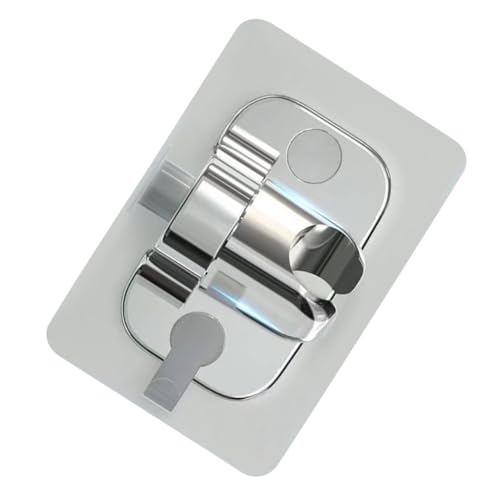 Sewroro Duschkopfhalterung ohne Bohren Verstellbarer Shower Mount Selbstklebender Badezimmer Sprayer Halter Drehbar Silberfarbener Sprinkler Halter für Dusche und Bidet Einfache Montage von Sewroro