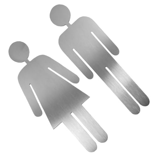 Sewroro Edelstahl Wc Türschild für Damen und Männer Rostfrei Langlebig Klare Wegweisung für Badezimmer in Büro Restaurant und Zuhause Modernes Design Einfach zu Reinigen und Praktisch von Sewroro