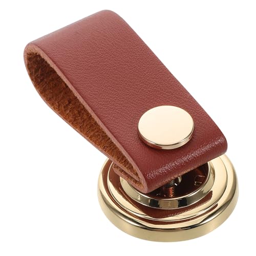 Sewroro Goldfarbener Möbelgriff aus Zinklegierung mit Einlochartigem Design Langlebiger Dekorativer Ziehgriff aus Kunstleder für Schranktüren Kommoden und Schuhschränke Einfache Montage von Sewroro