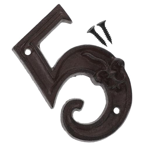 Sewroro Gusseisen Hausnummer Retro Türschild Metallnummer Robust Wetterfest für Innen Außen Einfache Montage mit Schrauben Vintage Design Lesbar und Dekorativ von Sewroro