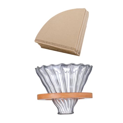 Sewroro Handgebrühte Kaffeemühle aus Hitzebeständigem Glas mit Präzisionsfilter und Holztablett samt Filterpapierblättern für Tragbar und Leicht für Aromatischen Kaffeegenuss Zuhause und Sewroro Handgebrühte Kaffeemühle aus Hitzebeständigem Glas mit Präzisionsfilter und Holztablett samt Filterpapierblättern für Tragbar und Leicht für Aromatischen Kaffeegenuss Zuhause und von Sewroro