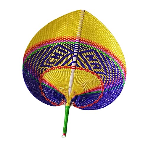 Sewroro Handgefertigter Bambus handfächer Pfirsichform Beidseitig Verwendbar Tragbar Natürlicher Sommer kühlventilator für Schlafzimmer und Dekoration von Sewroro