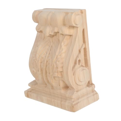 Sewroro Handgeschnitzte Massivholz Regalträger Vintage Eckapplikation Bauernhaus Holz Onlay Klassisch Europäisch Solide Tragfähigkeit Natürliche Holzstruktur von Sewroro