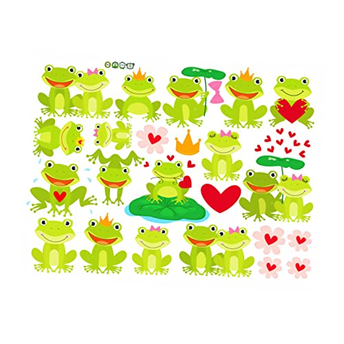 Sewroro Kinderzimmer Wandsticker PVC Ablösbar Wasserdichtes Wandtattoo Frosch Design Kreative Wanddekoration für Schlafzimmer Wohnzimmer Glatte Oberflächen Schadstofffrei Leicht von Sewroro