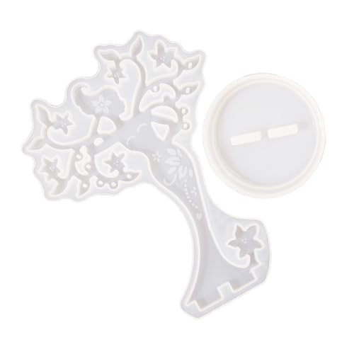 Sewroro Kristall epoxidharz Silikonform Schmuckständer DIY Schmuckhalter Gießform Schmuckdisplay für Ohrringe Halsketten und Armbänder Individuell Gestaltbar mit Glitzer und Trockenblumen von Sewroro