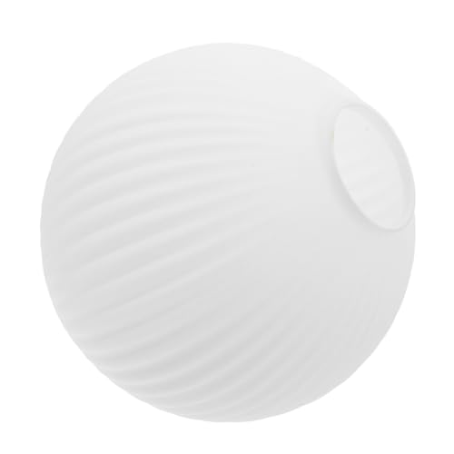 Sewroro Lampenschirm Ersatz Runder Milchweißer Kugelschirm mit Gestreiftem Design für Kronleuchter Pendelleuchten und Wandleuchten und Elegantes Wohnambiente von Sewroro