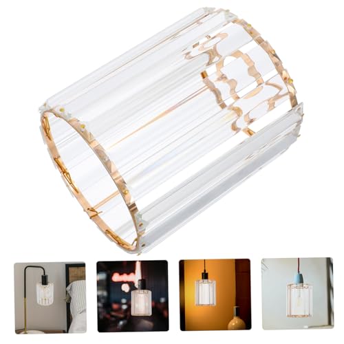 Sewroro Luxuriöser Lampenschirm aus Metall und Kunstglas Vielseitig als Wand Deckenleuchte Goldfarben Warmes Licht für Stilvolle Wohnambiente Ersatzschirm für Haushalt von Sewroro