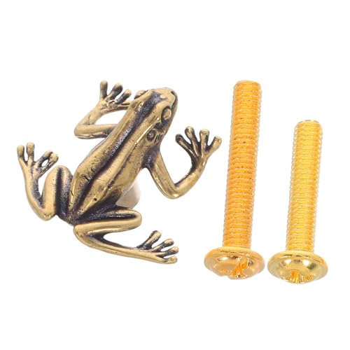 Sewroro Massiver Messing-frosch Möbelgriff Tierform Einzigartiger Vintage Schubladenknauf für Schlafzimmer Kleiderschränke Wohnzimmer Robuster Langlebiger Möbelschubladen Ziehgriff von Sewroro