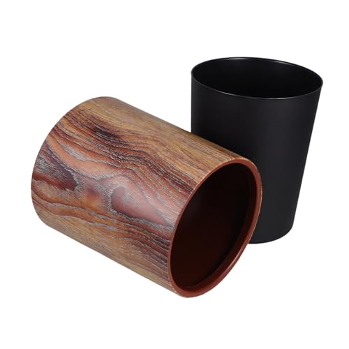 Sewroro Retro Mülleimer mit Holzmaserung Runder Abfallkorb für Büro und Zuhause Eleganter Vintage Stil Robustes Material für Wohn und Arbeitsbereiche Sewroro Retro Mülleimer mit Holzmaserung Runder Abfallkorb für Büro und Zuhause Eleganter Vintage Stil Robustes Material für Wohn und Arbeitsbereiche von Sewroro