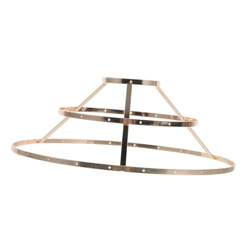 Sewroro Retro Stufiger Lampenschirm Ring aus Solidem Eisen Metallrahmen für DIY Pendellampen Draht Lampenschirmhalter mit Lochdesign für Kronleuchter und Deckenleuchten Goldfarben von Sewroro