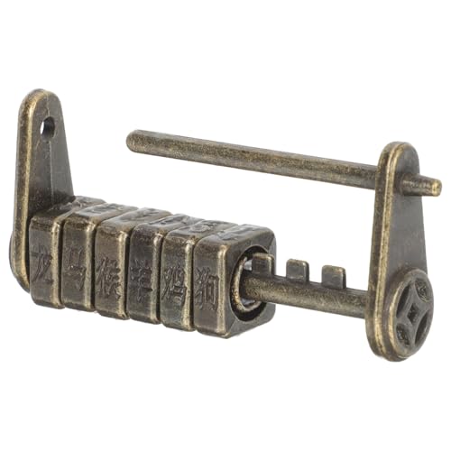 Sewroro Retro Zahlenschloss aus Zinklegierung Chinesisches Passwort Vorhängeschloss Antikes Design Robustes Kombinationsschloss für Schmuckbox Koffer und Zuhause Tragbar Langlebig von Sewroro