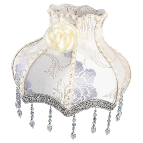 Sewroro Romantischer Französischer Lampenschirm mit Spitzenstoff Wellenförmigem Weichem Licht Vintage Stil für Tischlampen und Stehleuchten Dekorativ Leicht Montierbar für Schlafzimmer von Sewroro