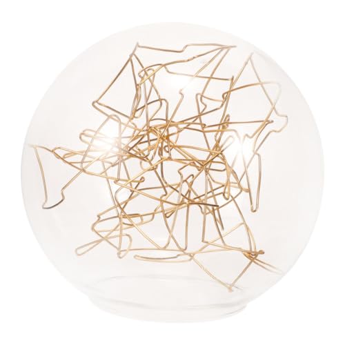 Sewroro Rundglas Lampenschirm mit Gold silber Drahtdesign Glas ersatzschirm für Pendelleuchte Deckenlampe Dekorativer Lampenschirm für Wohnzimmer Schlafzimmer Bar von Sewroro