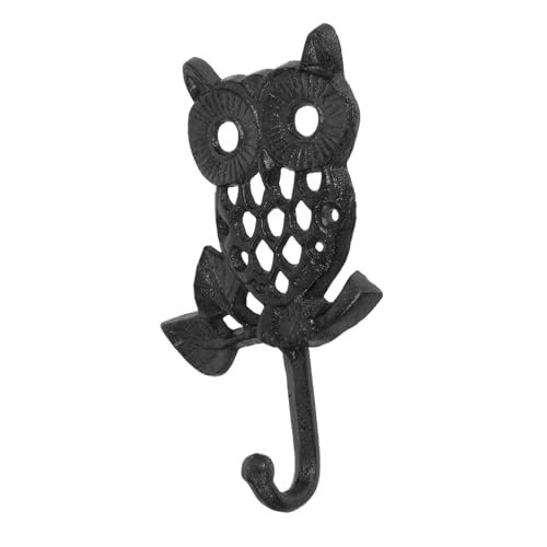 Sewroro Rustikaler Gusseisen Wandhaken Eulenform Schwer Belastbar Langlebig zum Aufhängen von Schlüsseln Hüten Taschen Vielseitiger Vintage Wandkleiderhaken für Haushalt und Eingang von Sewroro