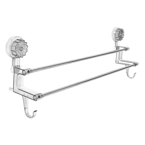 Sewroro Saugknopf Handtuchhalter Doppelstange Wandmontage Ohne Bohren Badezimmer Wandhalterung Multifunktional Trockenhalter für Hand und Badetücher Transparent Sewroro Saugknopf Handtuchhalter Doppelstange Wandmontage Ohne Bohren Badezimmer Wandhalterung Multifunktional Trockenhalter für Hand und Badetücher Transparent von Sewroro