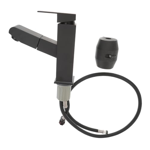 Sewroro Schwarzer Waschtisch Armatur mit Ausziehbarer Brause Einhebelmischer für Kaltes und Heißes Wasser Spritzfreier Belüfter Langlebig und Ergonomisch für Bad und Küche Sewroro Schwarzer Waschtisch Armatur mit Ausziehbarer Brause Einhebelmischer für Kaltes und Heißes Wasser Spritzfreier Belüfter Langlebig und Ergonomisch für Bad und Küche von Sewroro